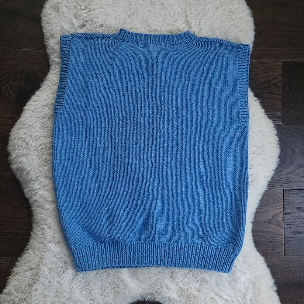 Vintage Handknit Pearlcore Heart Bobble Checkered Chunky Knit Sweater Ve… - Picture 7 of 7